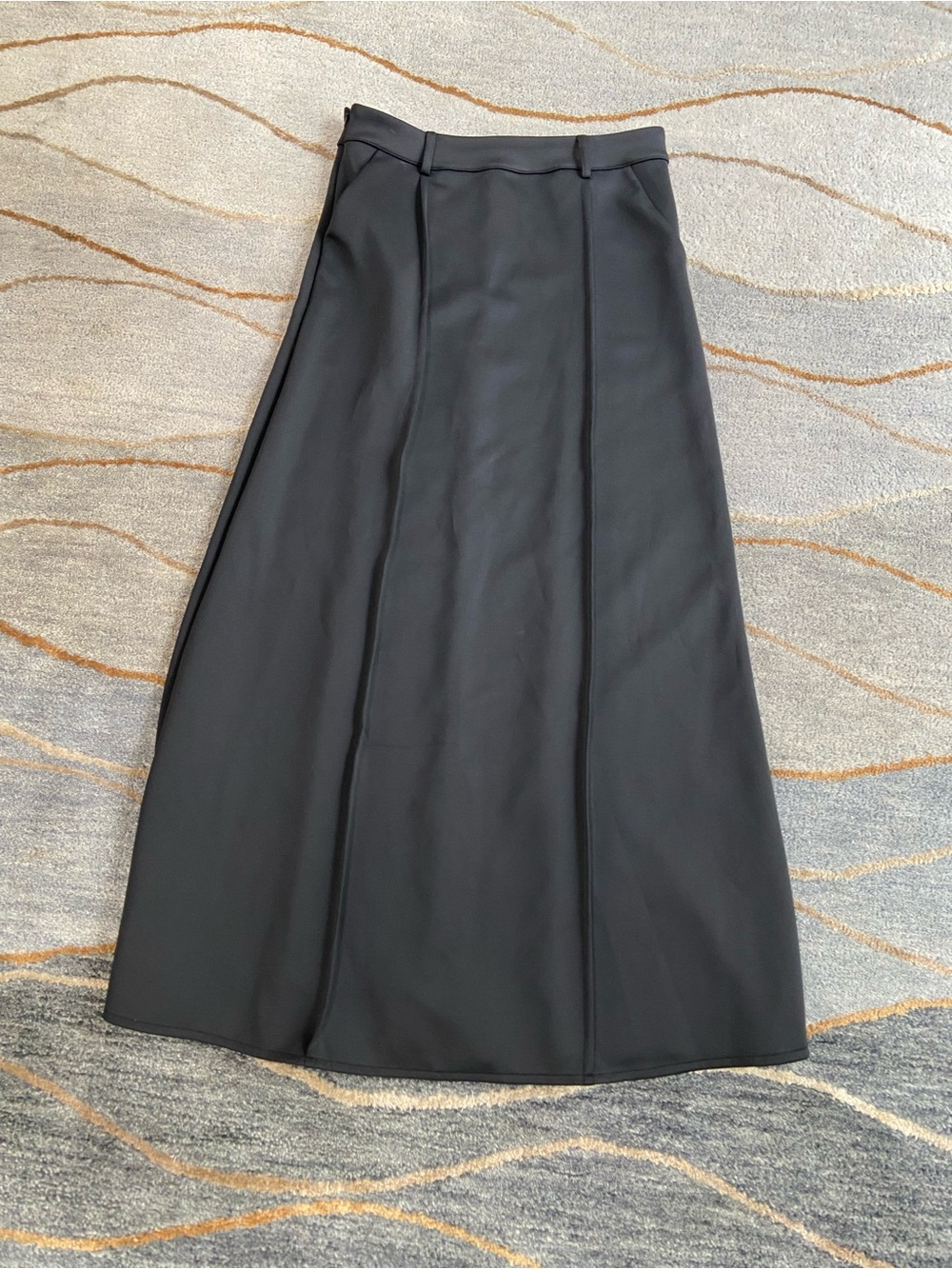 Women's Black Maxi Skirt - Classic Panel Design